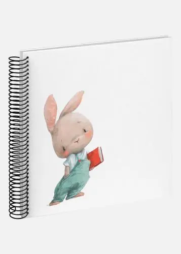 Ultima șansă Bunny Nosey Album cu spirală Alb - 24x24 cm (40 Albe Pagini / 20 foi)