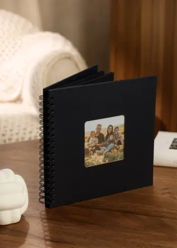 Wiro Album cu spirală Negru - 26x25 cm (40 Negre Pagini / 20 foi) Ofertă de sezon
