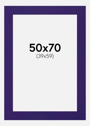 Bestseller Passepartout Dark Purple (Miez Alb) 50x70 cm (39x59)