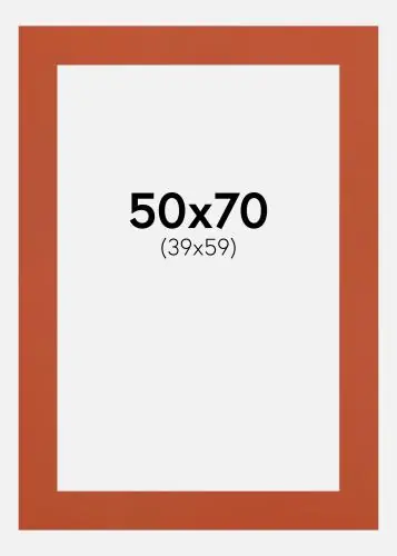 Passepartout Burnt Orange (Miez Alb) 50x70 cm (39x59) Cel mai bun preț