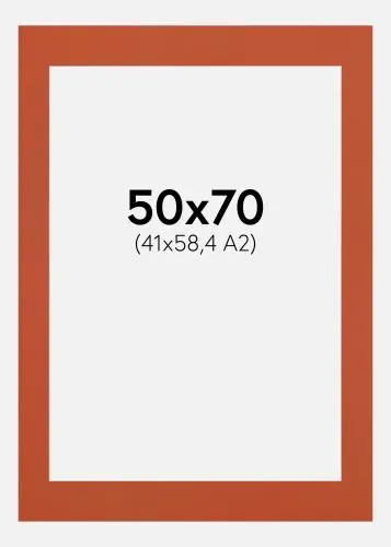 Passepartout Burnt Orange (Miez Alb) 50x70 cm (41x58,4 - A2) Lichidare de stoc