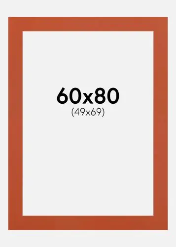 Ofertă limitată Passepartout Burnt Orange (Miez Alb) 60x80 cm (49x69)