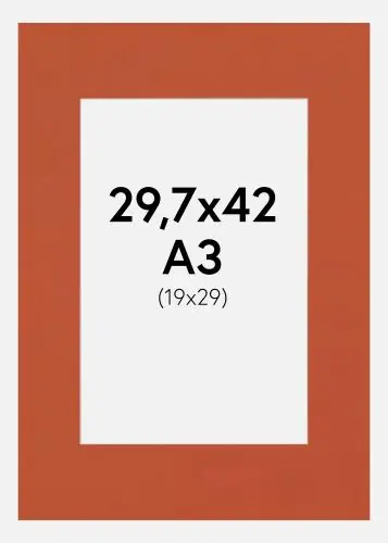 Cumpără acum Passepartout Burnt Orange (Miez Alb) A3 29,7x42 cm (19x29)