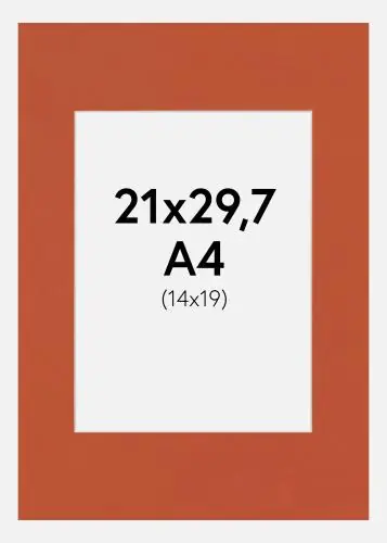Passepartout Burnt Orange (Miez Alb) A4 21x29,7 cm (14x19) Preț promoțional
