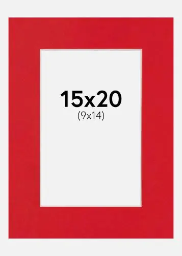 Passepartout Red Hot (Miez Alb) 15x20 cm (9x14) Calitate înaltă