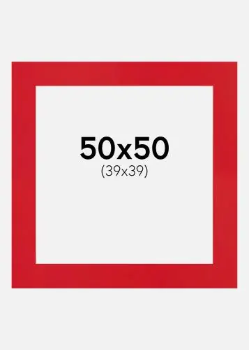Ofertă exclusivă Passepartout Red Hot (Miez Alb) 50x50 cm (39x39)