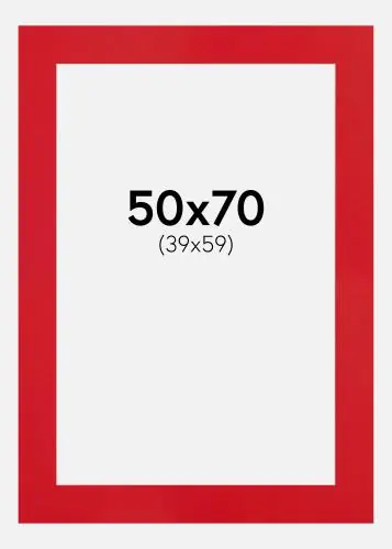 Ofertă exclusivă Passepartout Red Hot (Miez Alb) 50x70 cm (39x59)