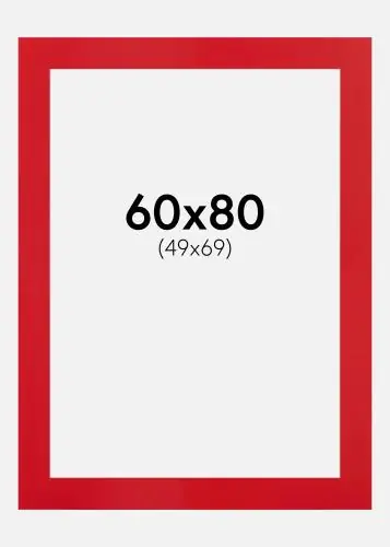Ofertă Passepartout Red Hot (Miez Alb) 60x80 cm (49x69)