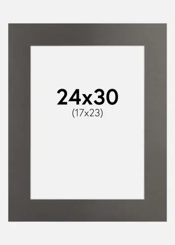 Bestseller Passepartout GunMetal Metal (Miez Alb) 24x30 cm (17x23)