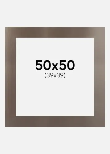 Calitate înaltă Passepartout Rose Platinum Metal (Miez Alb) 50x50 cm (39x39)