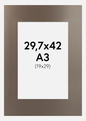 Calitate înaltă Passepartout Rose Platinum Metal (Miez Alb) A3 29,7x42 cm (19x29)