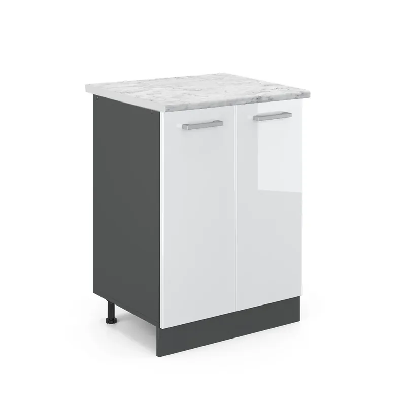 Dulap de bază de bucătărie R-Line Alb lucios ridicat 60 cm marmură AP Vicco Vezi acum