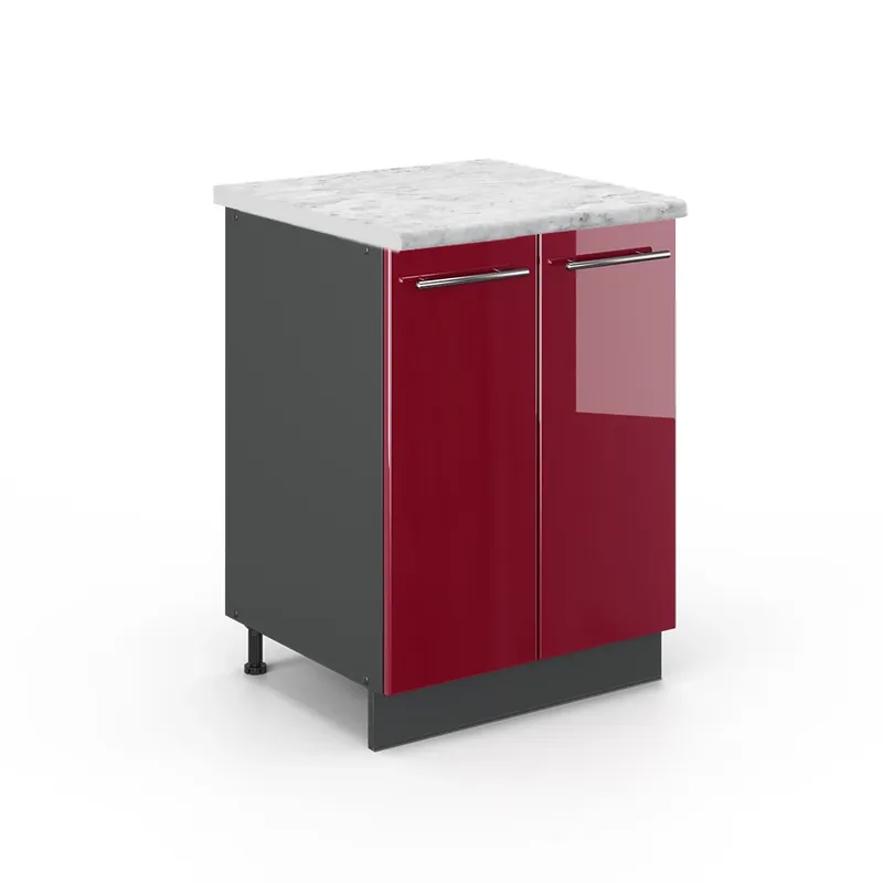 Dulap de bază de bucătărie Fame-Line Bordeaux lucios ridicat 60 cm , AP Marmură Vicco Super ofertă