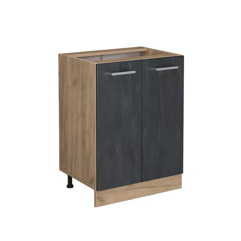 Expediere rapidă Dulap de bază de bucătărie R-Line Beton negru 60 cm fara blat Vicco