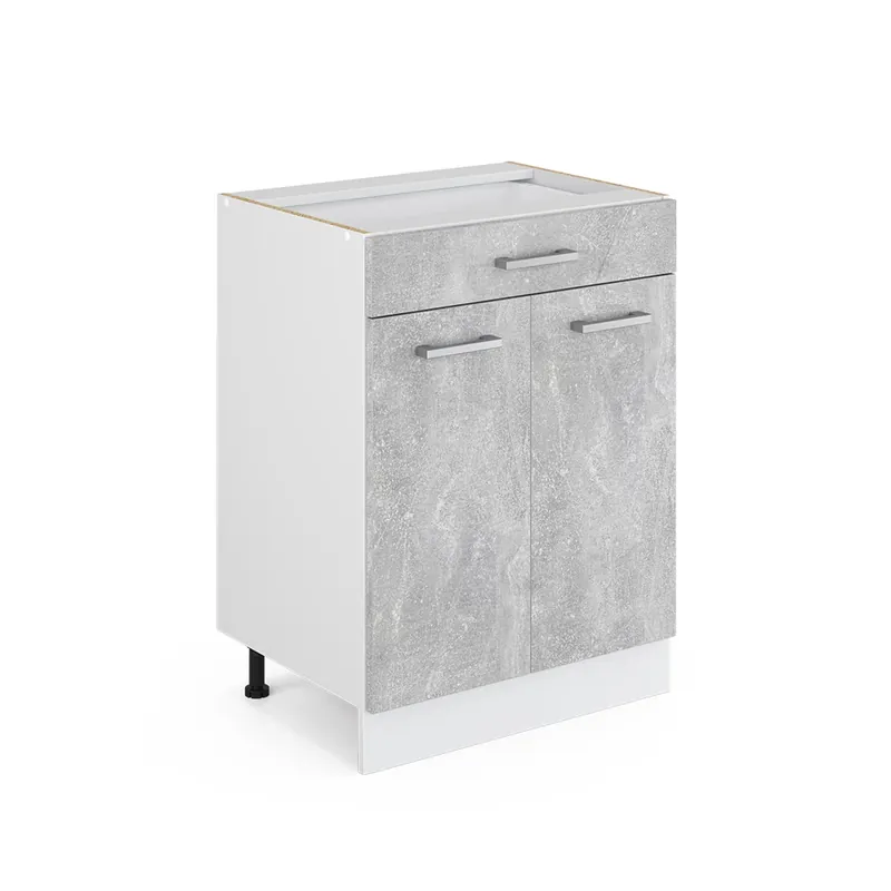 Calitate înaltă Dulap de bază de bucătărie R-Line beton 60 cm cu sertar, fara blat Vicco