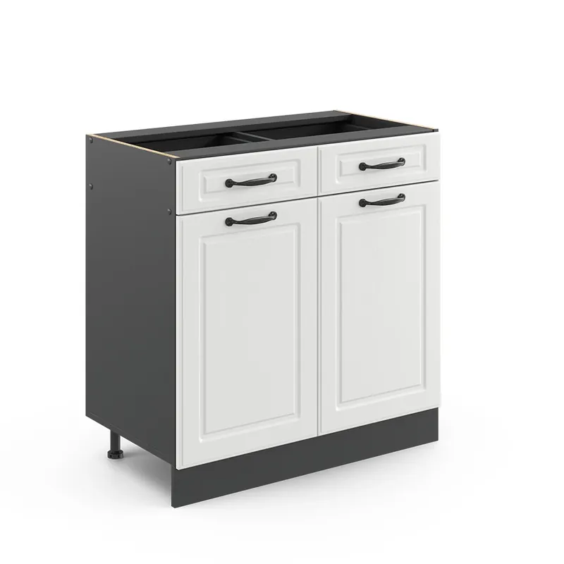 Popular Dulap de bază de bucătărie R-Line Casă de țară albă 80 cm fara blat Vicco