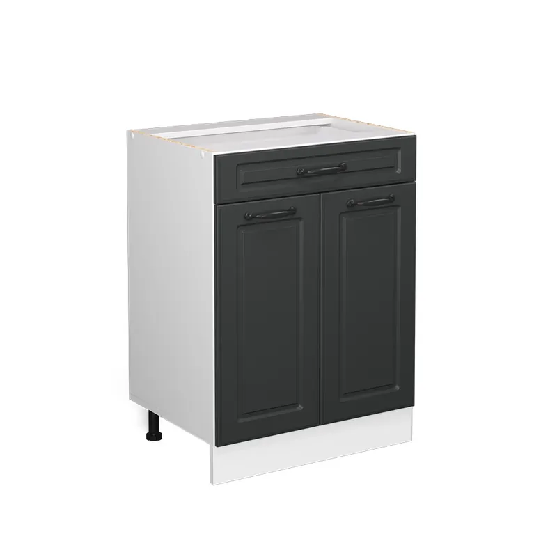 Dulap de bază de bucătărie R-Line Casă de țară antracit 60 cm cu sertar, fara blat Vicco Premium