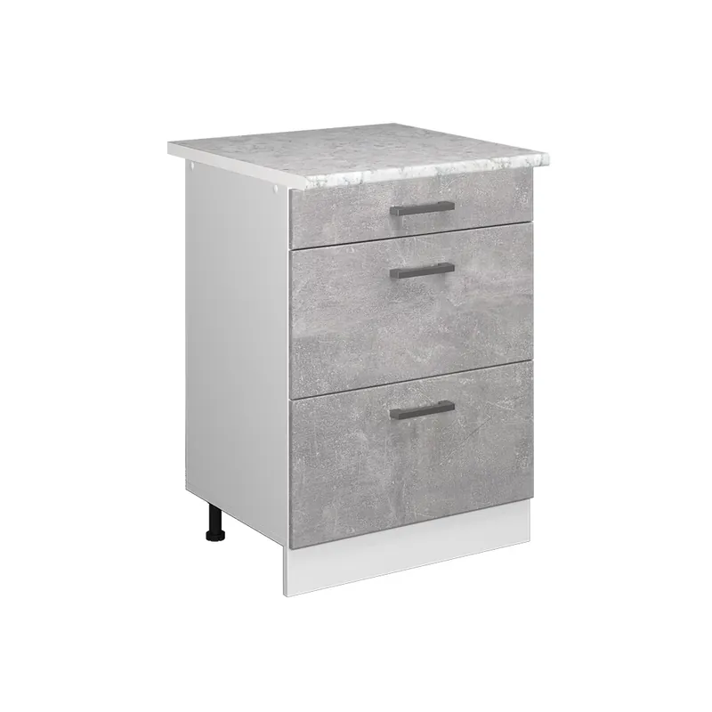 Bestseller Dulap de bază de bucătărie R-Line beton 60 cm cu sertare, marmura AP Vicco