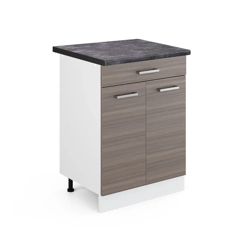 Vezi acum Dulap de bază de bucătărie R-Line Gri nobil 60 cm cu sertar, AP antracit Vicco