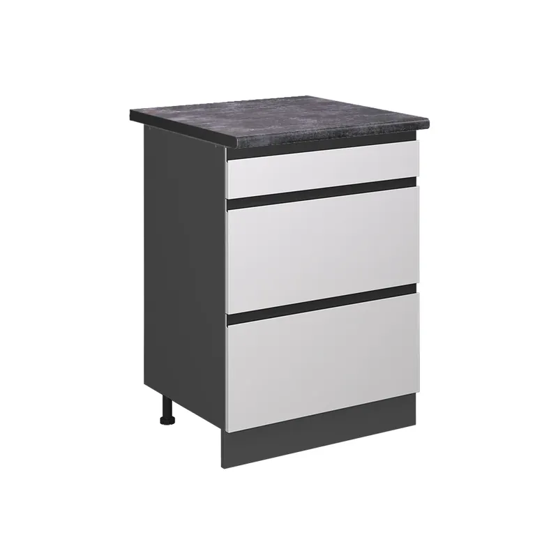 Dulap de bază de bucătărie R-Line Alb 60 cm cu sertare, AP antracit Vicco Promoție