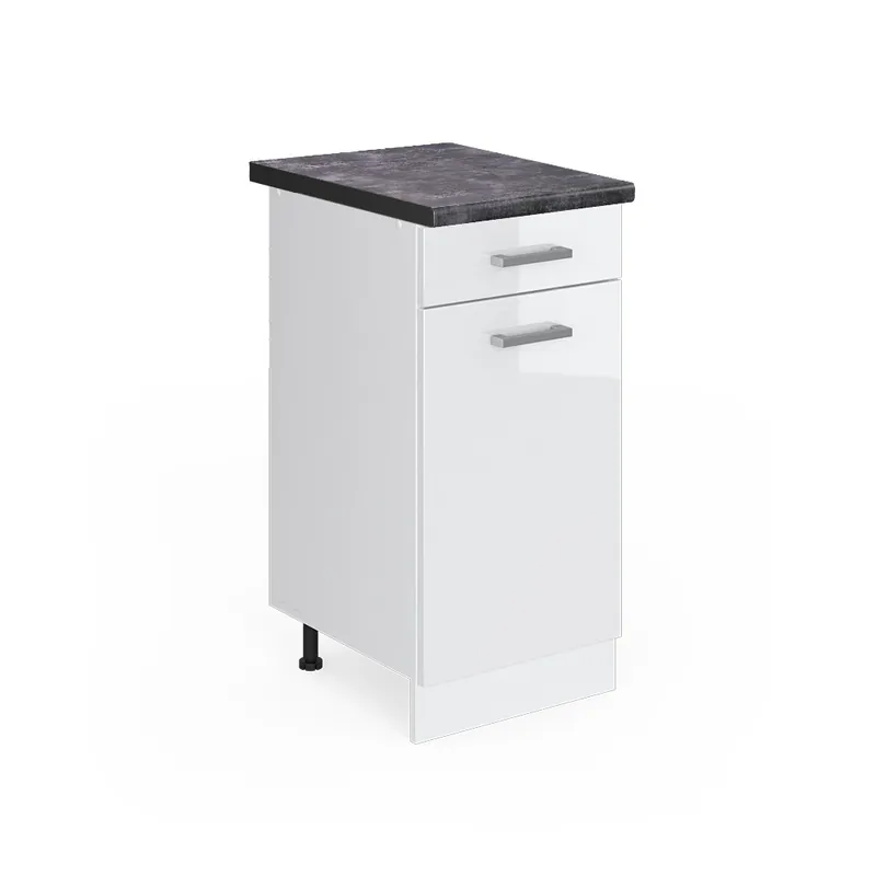 Comandă acum Dulap de bază de bucătărie R-Line Alb lucios ridicat 40 cm , AP Antracit Vicco