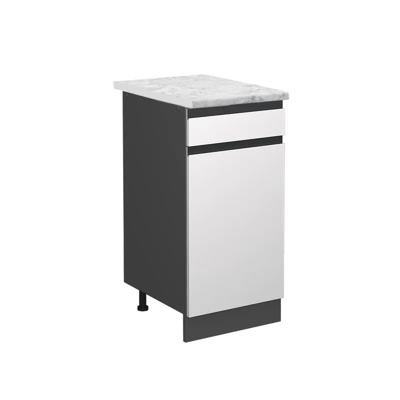 Preferatul clienților Dulap de bază de bucătărie R-Line Alb 40 cm marmură AP Vicco