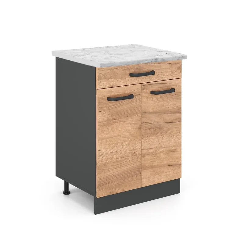 Dulap de bază de bucătărie R-Line Stejar Goldkraft 60 cm marmură AP Vicco Cumpără online