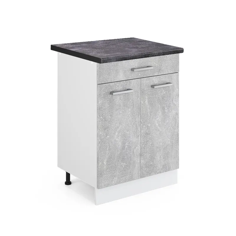 Plată securizată Dulap de bază de bucătărie R-Line beton 60 cm cu sertar, AP antracit Vicco