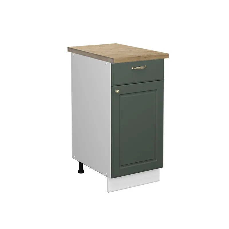Dulap de bază de bucătărie Fame-Line Casă de țară verde și aurie 40 cm , AP Stejar Vicco Preț mic