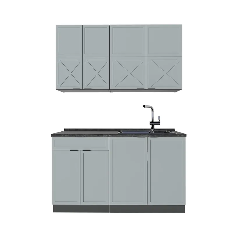 Bucătărie simplă Fame-Line Albastru-gri deschis/antracit 140 cm , AP Antracit Vicco Ofertă de sezon