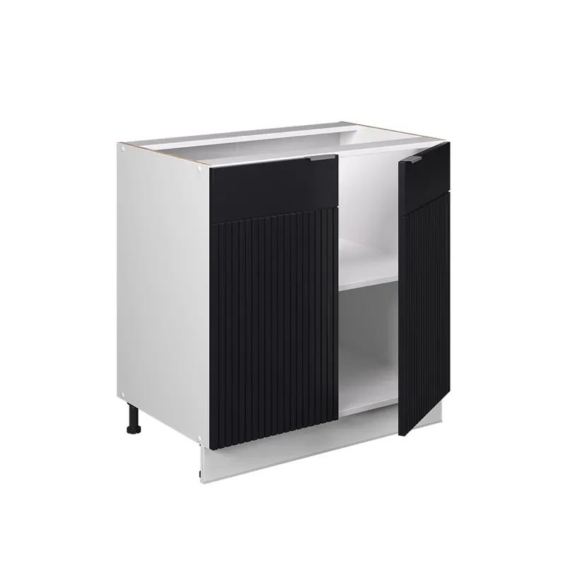 Cumpără acum Dulap de bază pentru chiuvetă Fame-Line dungi negre 80 cm cu raft, stejar AP Vicco