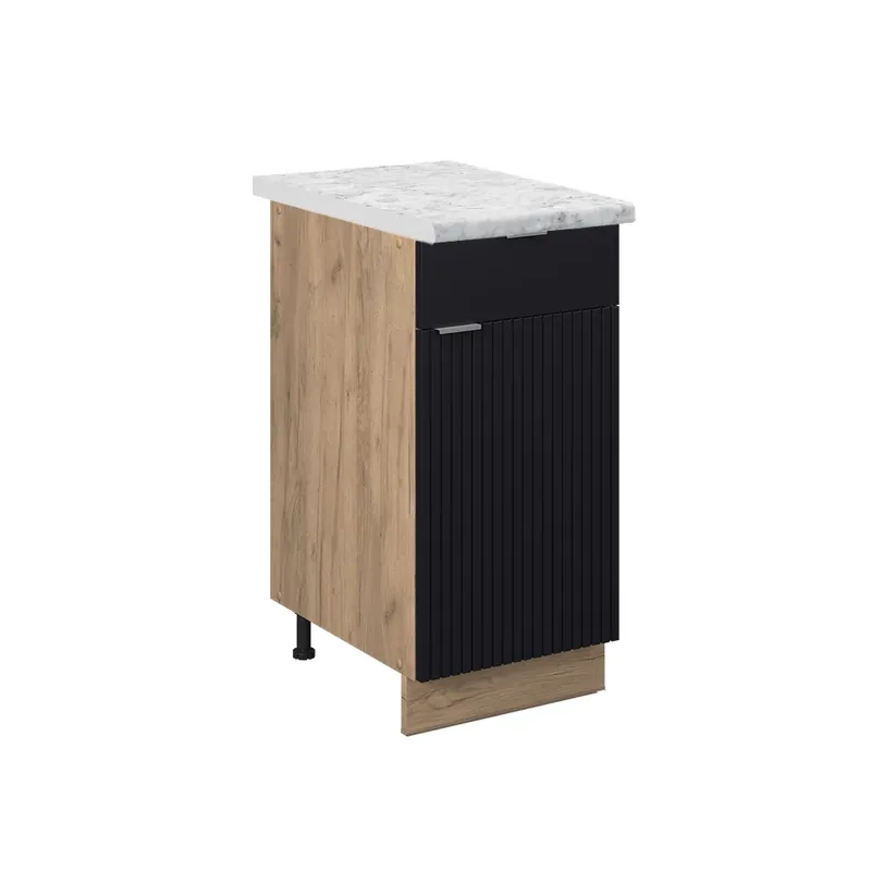 Bestseller Dulap de bază de bucătărie Fame-Line dungi negre 40 cm , AP Marmură Vicco