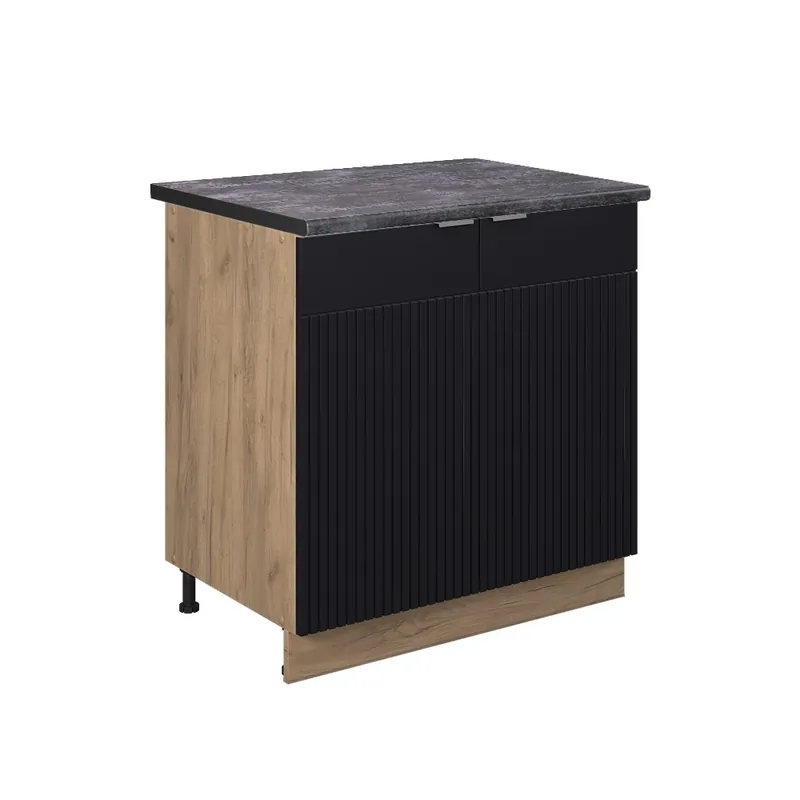 Vezi acum Dulap de bază de bucătărie Fame-Line dungi negre 80 cm cu raft, AP antracit Vicco
