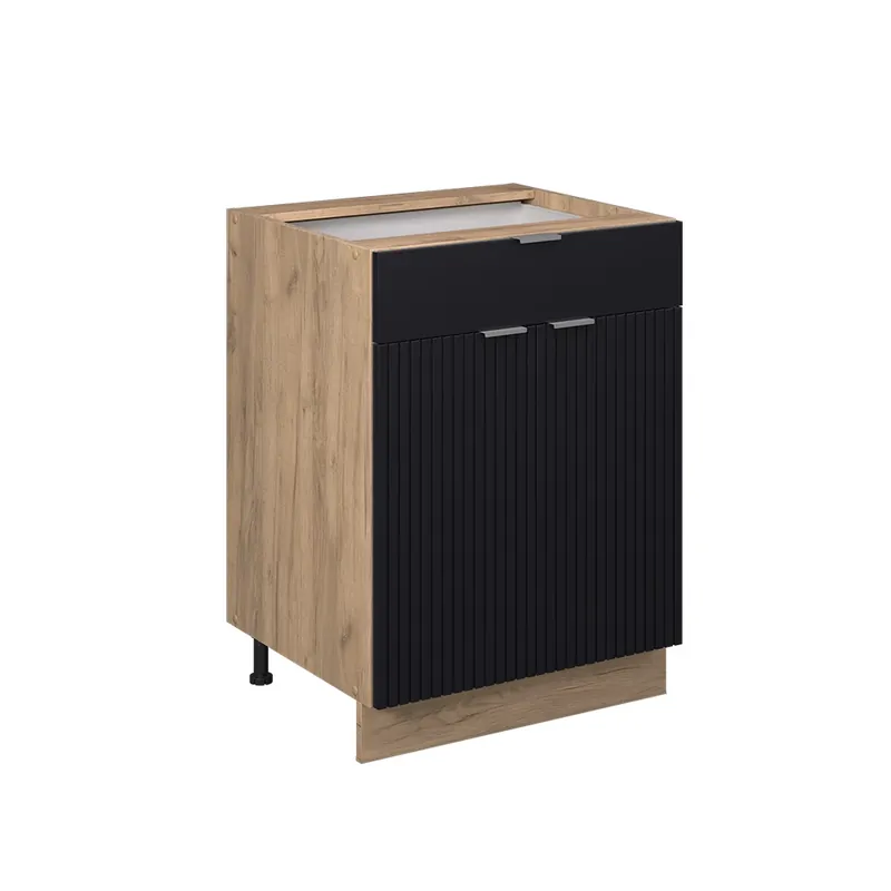 Bestseller Dulap de bază de bucătărie Fame-Line dungi negre 60 cm cu sertar, fara blat Vicco