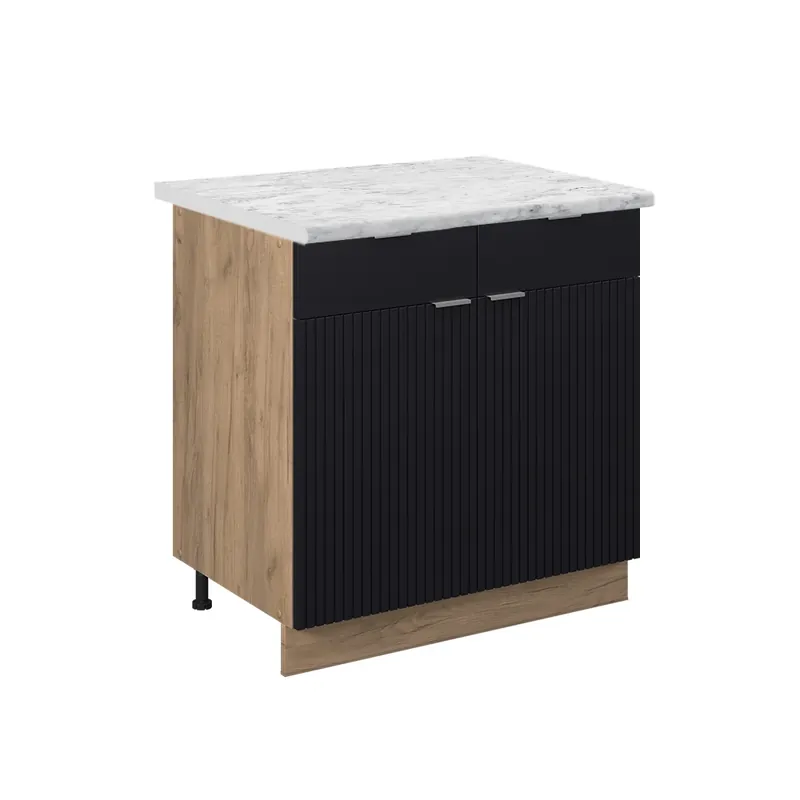 Dulap de bază de bucătărie Fame-Line dungi negre 80 cm , AP Marmură Vicco Reduceri