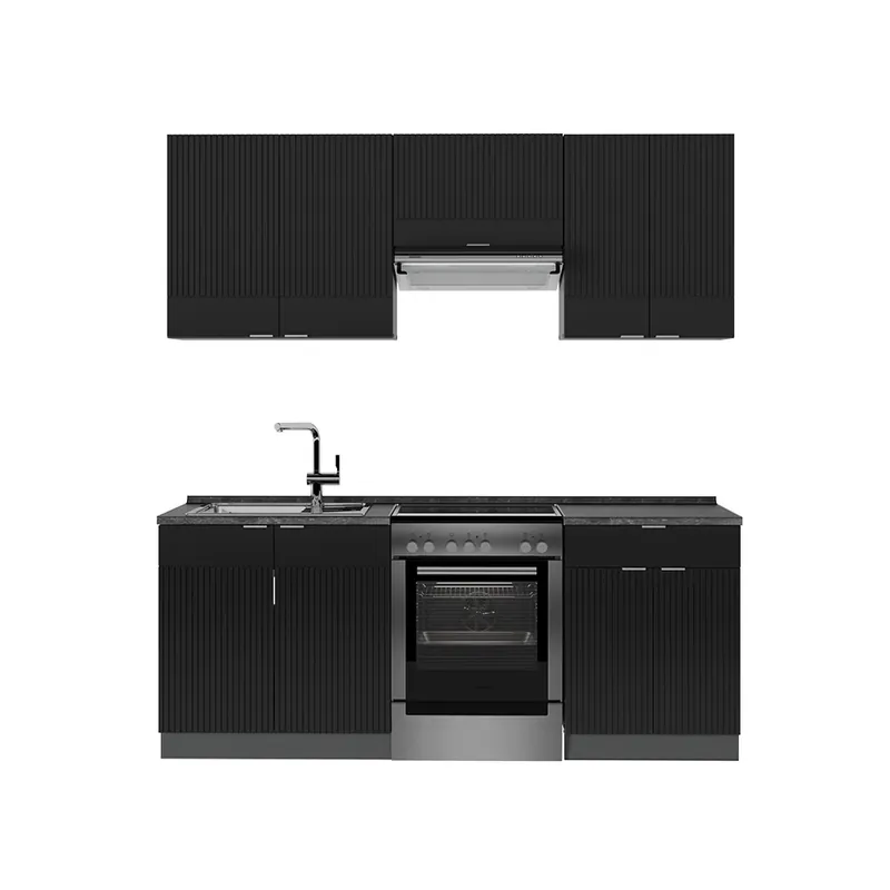 Reducere specială Kitchenette Fame-Line Dungi negre/antracit 200 cm , AP Antracit Vicco
