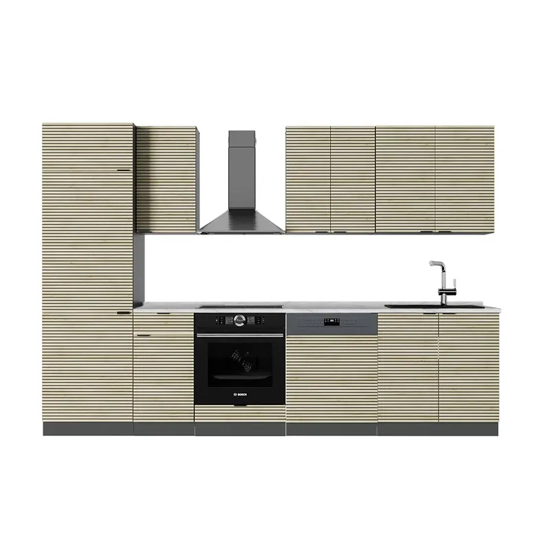 Calitate înaltă Kitchenette Fame-Line Panou stejar/antracit 300 cm , AP Marmură Vicco