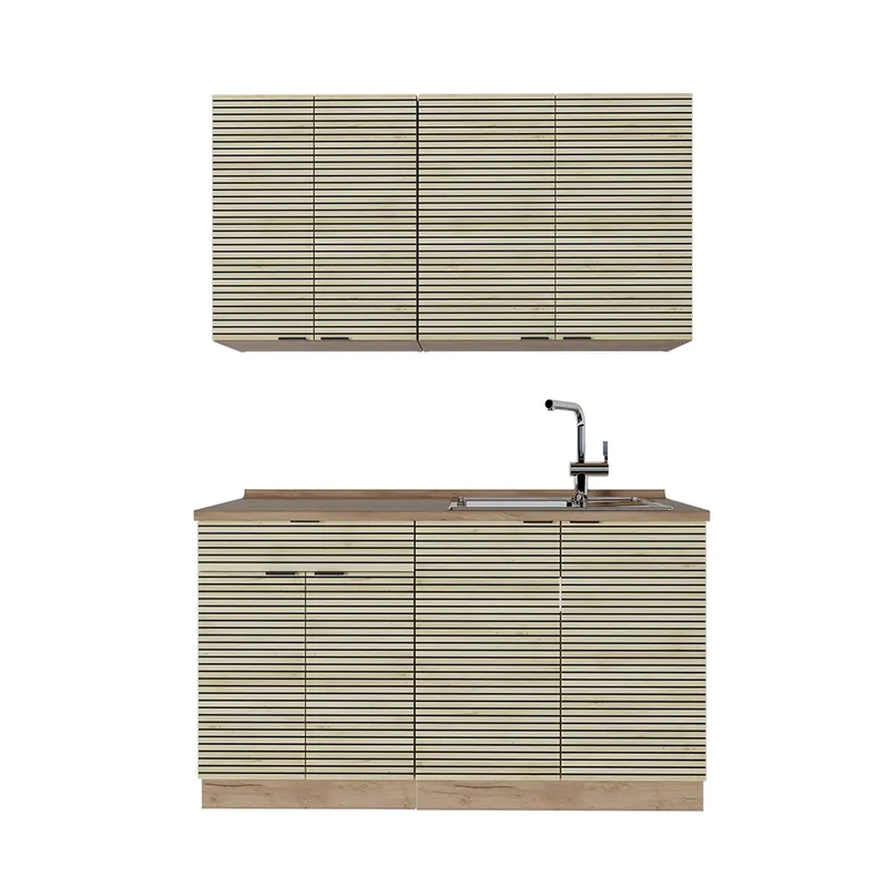 Bucătărie simplă Fame-Line Panou stejar/stejar Goldkraft 140 cm fara blat Vicco Ofertă exclusivă