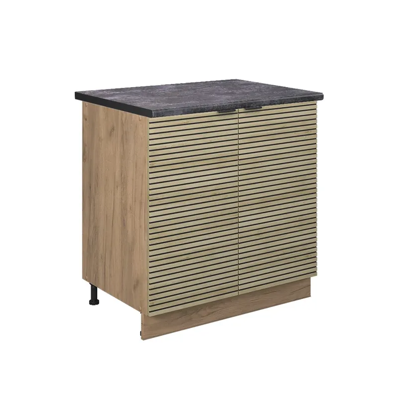Dulap de bază de bucătărie Fame-Line Panou de stejar 80 cm cu raft, AP antracit Vicco Reducere de preț
