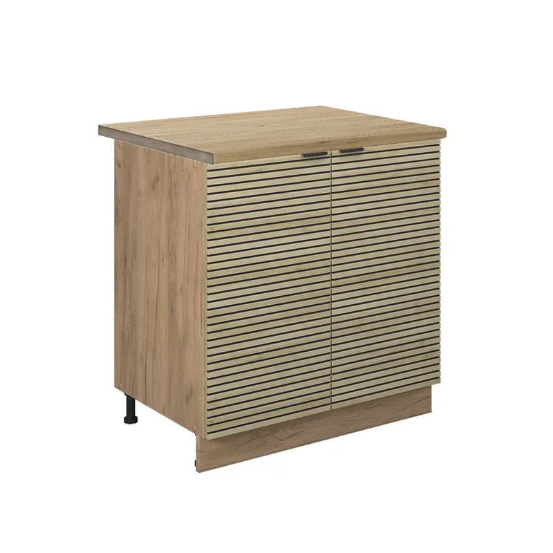 Dulap de bază de bucătărie Fame-Line Panou de stejar 80 cm cu raft, stejar AP Vicco Preț redus
