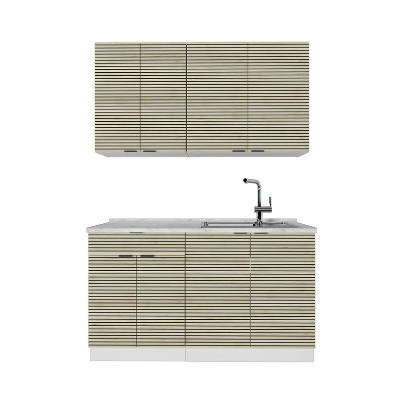 Bucătărie simplă Fame-Line Panou stejar/alb 140 cm , AP Marmură Vicco Calitate înaltă