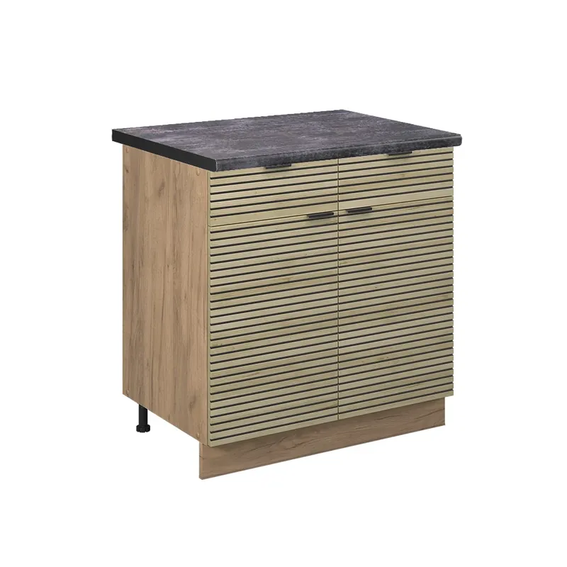 Preț mic Dulap de bază de bucătărie Fame-Line Panou de stejar 80 cm , AP Antracit Vicco