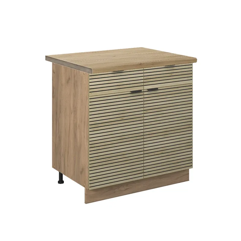Dulap de bază de bucătărie Fame-Line Panou de stejar 80 cm , AP Stejar Vicco Livrare rapidă