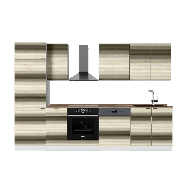 Ieftin Kitchenette Fame-Line Panou stejar/alb 300 cm , AP Stejar Vicco