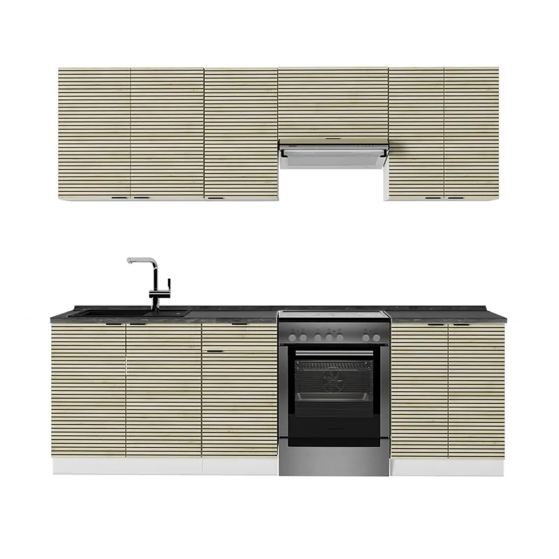 Kitchenette Fame-Line Panou stejar/alb 240 cm , AP Antracit Vicco Retur gratuit