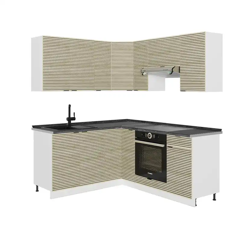Bucătărie de colț Fame-Line Panou stejar/alb 190 x 60 cm , AP Antracit Vicco Ofertă exclusivă
