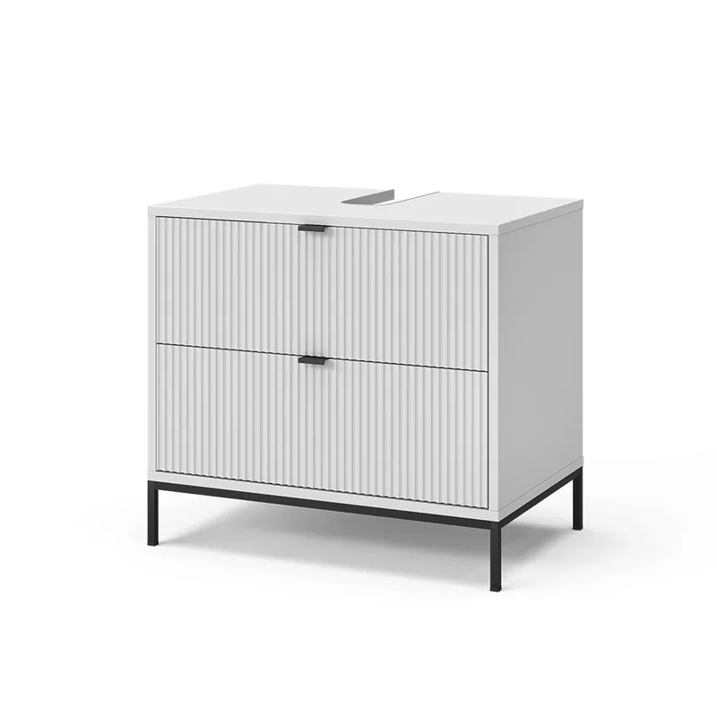 Dulap de bază pentru chiuvetă Eliza Alb 70x63 cm Cu 2 sertare detașabile Vicco Nu rata