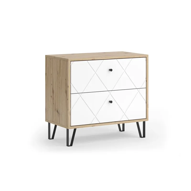 Noptiera Nizza Stejar artizanal 66x60.2 cm cu 2 sertare Vicco Preferatul clienților