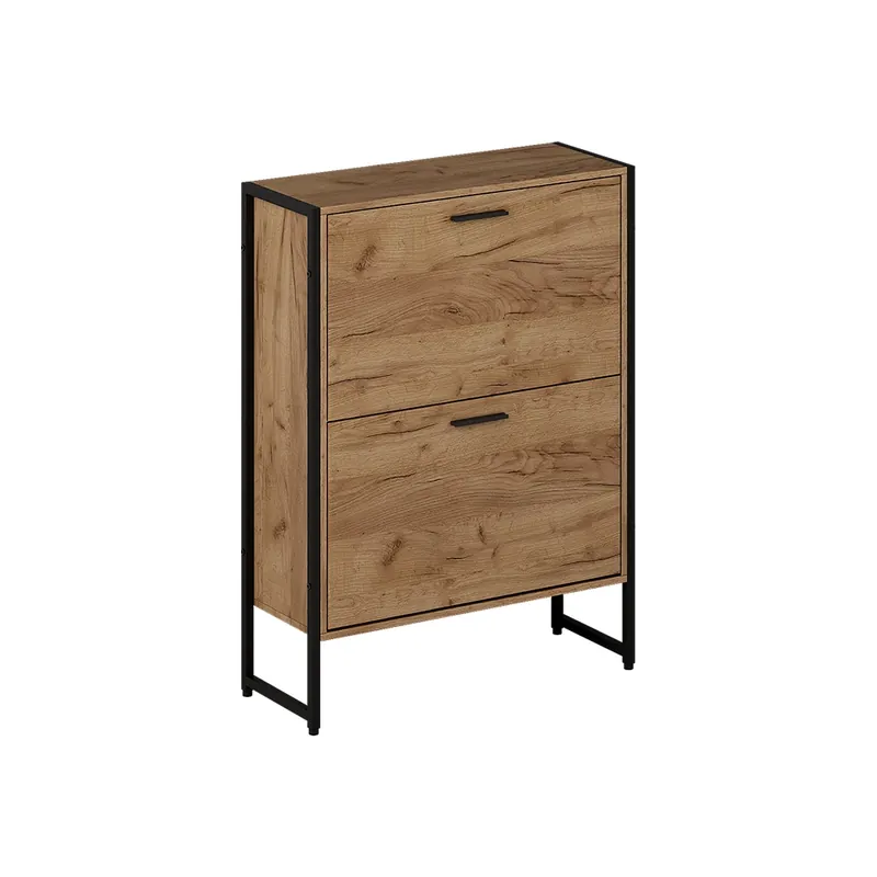 Basculator de pantofi Folda Goldkraft stejar/negru 63x83 cm cu 2 compartimente închise Vicco Plată securizată