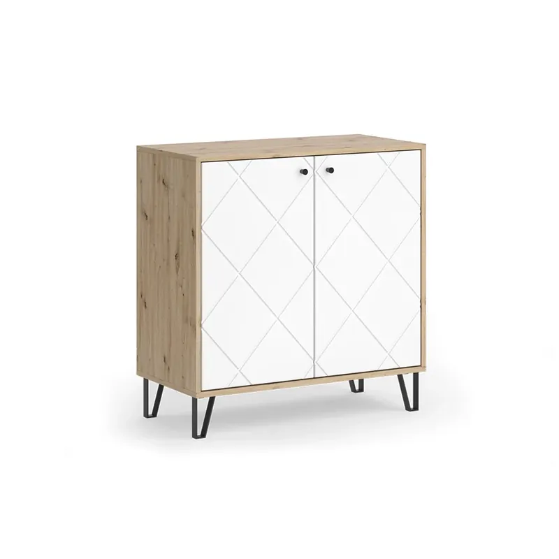 Livrare expres Comodă Nizza Stejar artizanal 80.2x82.6 cm cu 2 usi Vicco